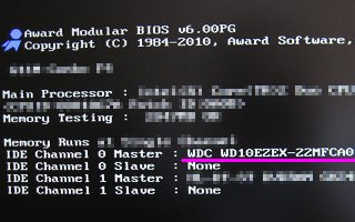 WD10EZEX取り付け－BIOS確認画面